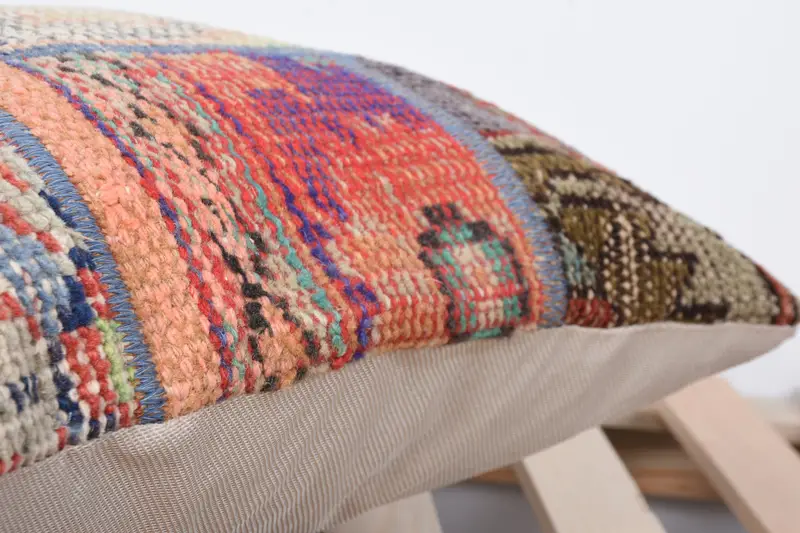Pillow for Sofa, 16x16 Red Pillow Sham, Pillow Case, Home Decor Pillow, Handwoven Pillow Cover Cushion Case, Kilim Cushion Sham - 7
