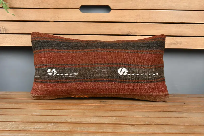 Pillow for Couch, Vintage Pillow, Antique Pillows, 12x24 Red Cushion Case, Designer Throw Cushion Cover, Pillow Case, Toss Pillow Sham - 6