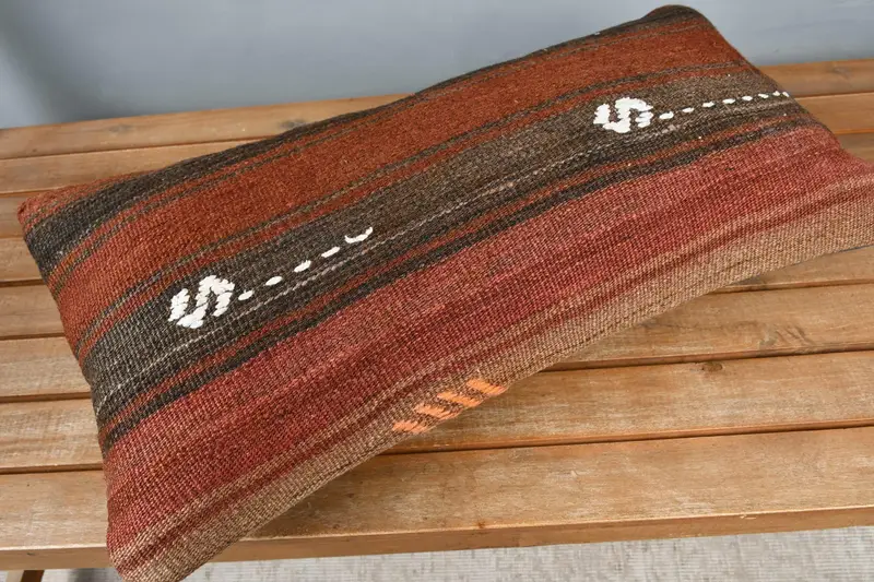 Pillow for Couch, Vintage Pillow, Antique Pillows, 12x24 Red Cushion Case, Designer Throw Cushion Cover, Pillow Case, Toss Pillow Sham - 2