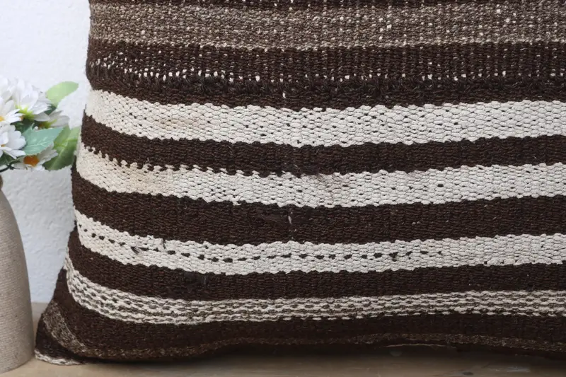 Custom Pillow Sham, Lounge Throw Cushion Case, Turkish Pillow, Antique Pillows, 20x20 Brown Pillow, Turkish Kilim Pillow, Pillow - 3