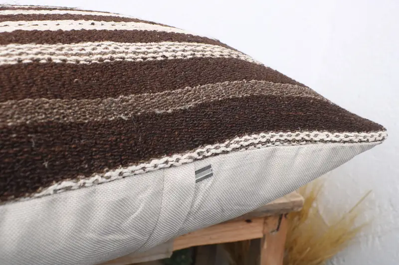 Custom Pillow Sham, Lounge Throw Cushion Case, Turkish Pillow, Antique Pillows, 20x20 Brown Pillow, Turkish Kilim Pillow, Pillow - 6