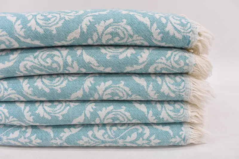 Monogram Hand Towel, 40x24 Cotton, Petrol Green Baroque