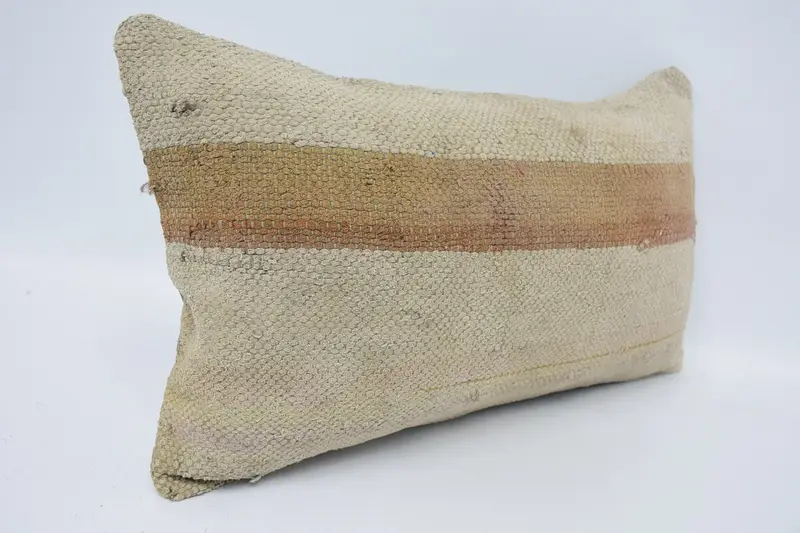 Ethnical Kilim Rug Pillow, Pillow Sham, Gift Pillow, 12x20 Beige Pillow Sham, Comfy Throw Cushion Cover, Boho Pillow, Customized Pillow Case - 3
