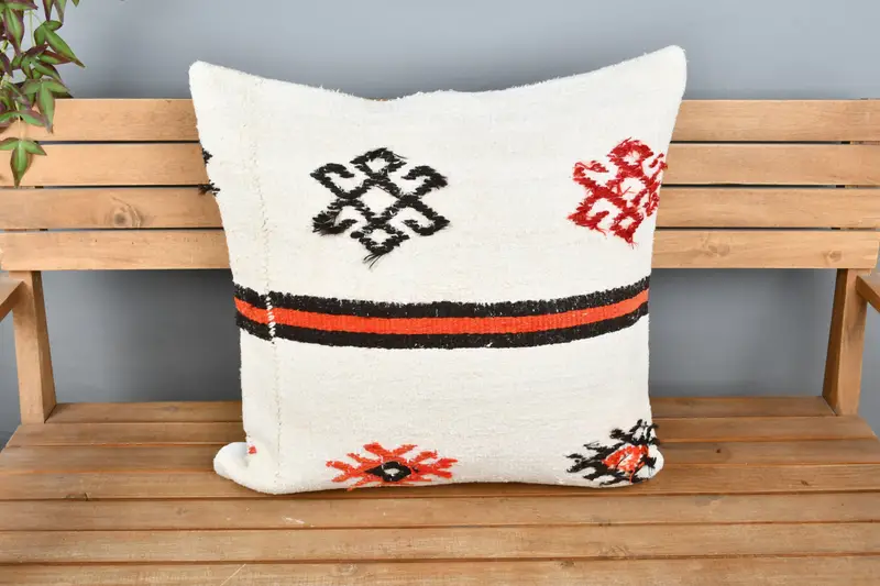 Pet Pillow, Vintage Kilim Throw Pillow, Interior Designer Pillow, Pillow, Ikat Pillow, 24x24 White Pillow Case, Floor Pillow, Antique Pillows - 6