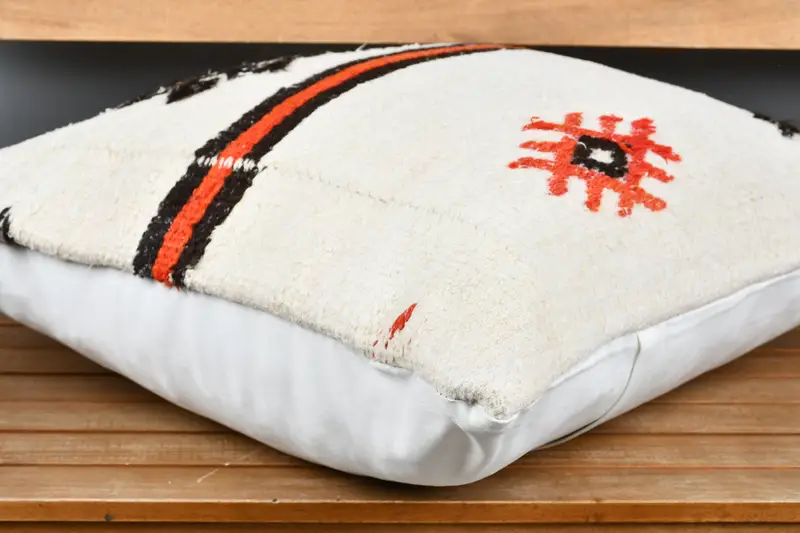 Pet Pillow, Vintage Kilim Throw Pillow, Interior Designer Pillow, Pillow, Ikat Pillow, 24x24 White Pillow Case, Floor Pillow, Antique Pillows - 3