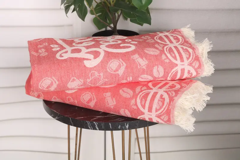 28x20 Cotton Coffee Patterned Towel, Housewarming Gift, Monogram Hand Towel, Employee Gifts, Small Bath Towels, Wedding Gift, Boyfriend Gift - 3