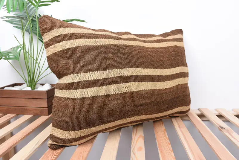 20x28 Brown Cushion Case, Couch Pillow Cover, Antique Pillows, Kilim Pillow Cover, Gift Pillow, Cushion, Designer Throw Cushion - 4