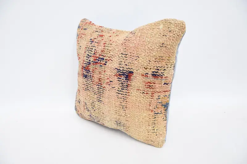 Cushion, 12x12 Beige Pillow, Throw Kilim Pillow, Bright Cushion Cover, Boho Pillow, Boho Chic Pillow Case, Kilim Cushion Sham - 4