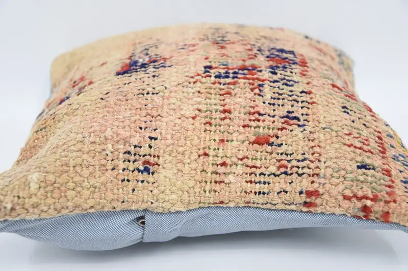 Cushion, 12x12 Beige Pillow, Throw Kilim Pillow, Bright Cushion Cover, Boho Pillow, Boho Chic Pillow Case, Kilim Cushion Sham - 5