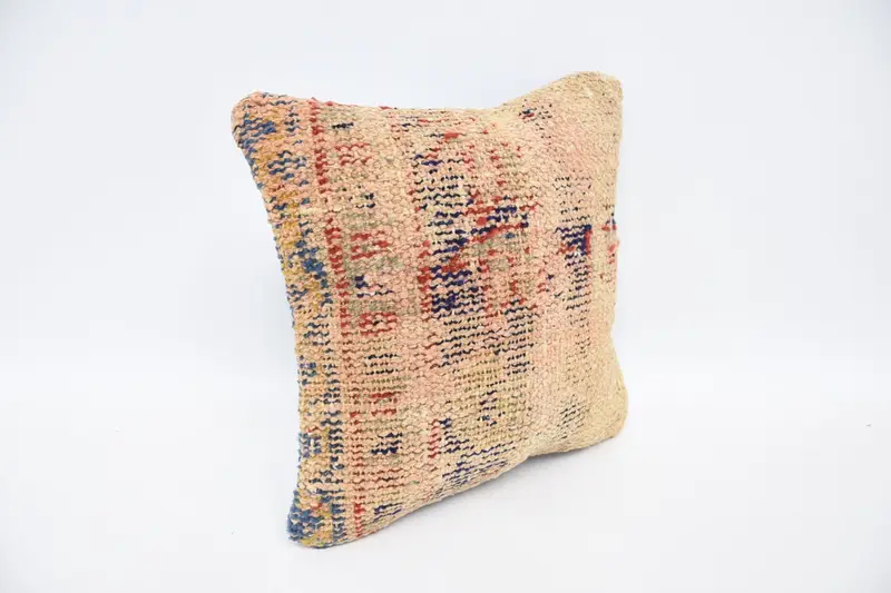 Cushion, 12x12 Beige Pillow, Throw Kilim Pillow, Bright Cushion Cover, Boho Pillow, Boho Chic Pillow Case, Kilim Cushion Sham - 3