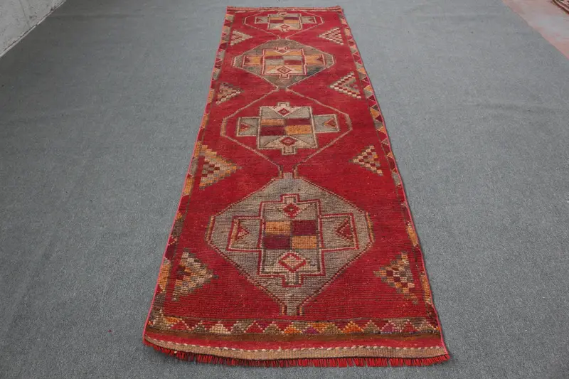 Red Oriental Rug, 10.5x10.5 ft Elegant Red-Orange Accent