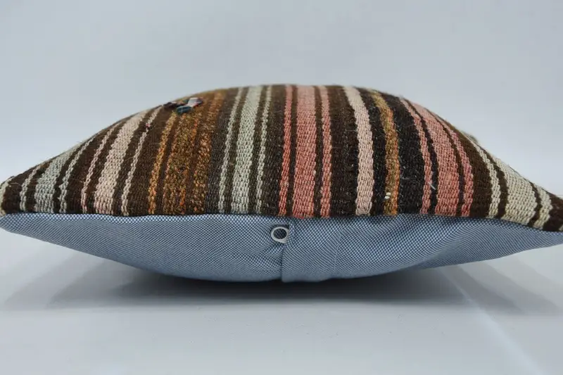 12x12 Brown Pillow Sham, Turkish Kilim Pillow, Pillow Sham, Pillow for Sofa, One Of A Kind Pillow Cover, Vintage Cushion, Antique Pillows - 5