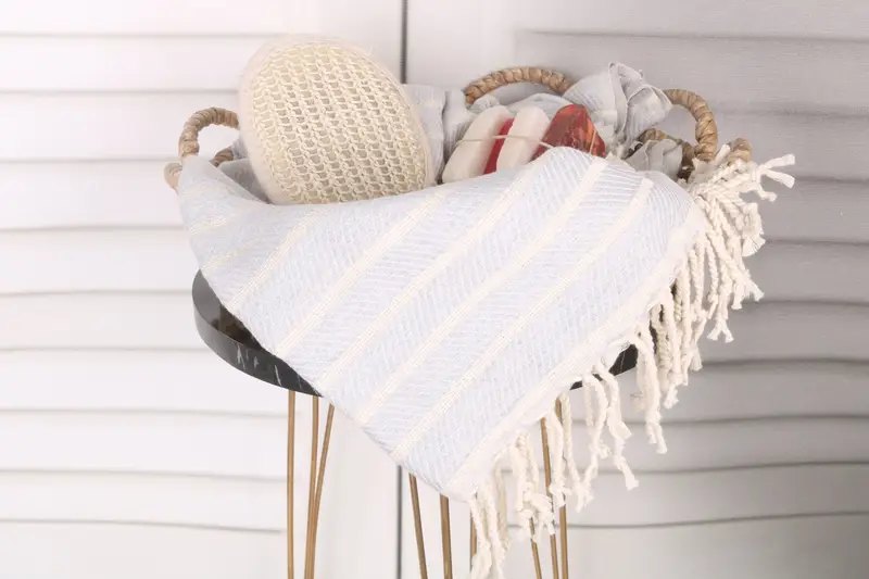 70x40 Bamboo Striped Towel, Quick-dry towel, Florida Bachelorette Party Favors, Housewarming Gift, Wedding Day Gift For Bride, Cotton towel - 2