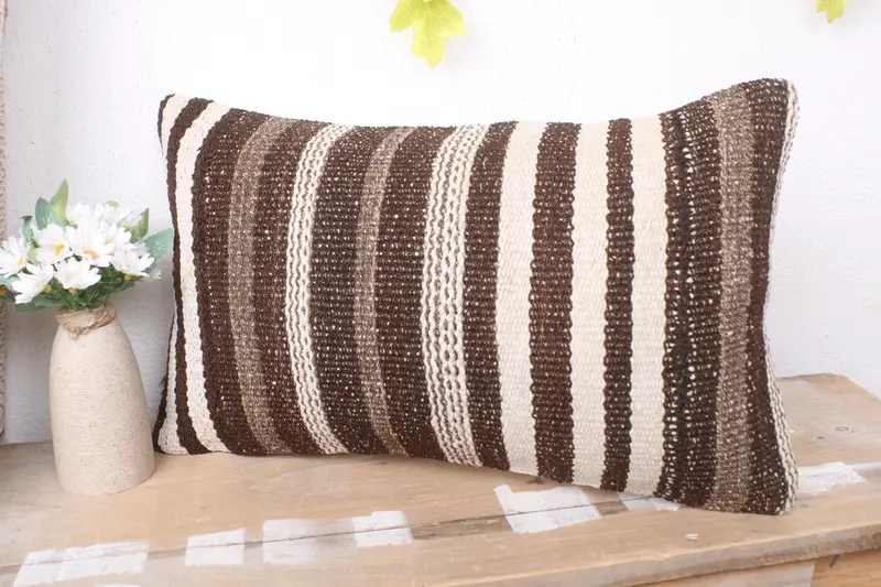 Interior Designer Pillow, Gift Pillow, 12x20 Brown Cushion Case, Turkish Rugs Pillow Case, Turkish Rugs Pillow Cover, Pillow Sham, Antique Pillows - 4