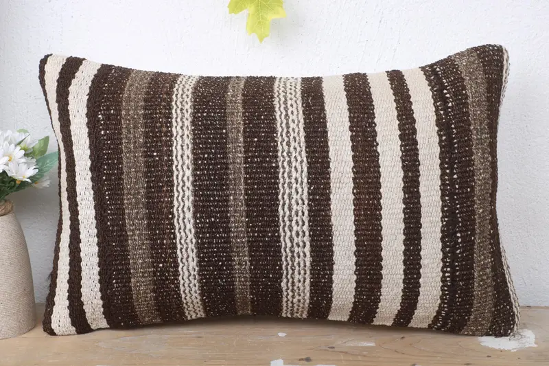 Interior Designer Pillow, Gift Pillow, 12x20 Brown Cushion Case, Turkish Rugs Pillow Case, Turkish Rugs Pillow Cover, Pillow Sham, Antique Pillows - 2