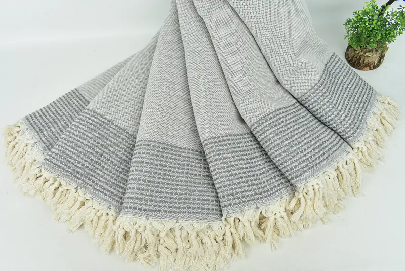 96x92 Cotton Striped Towel, Turkish Blanket, Gift For Boyfriend, Bachelorette Large Towel, Custom Blanket, Decorative Bedspread, Bachelorette Gifts - 4