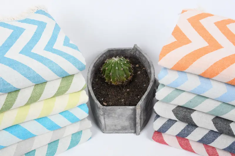 Gift Boxes Towel, Sand-resistant towel, Sand-free towel, Bridemaids Beach Towel, 70x40 Cotton Zigzag Design Towel, Gift For Her, Luxury Beach Towel - 7