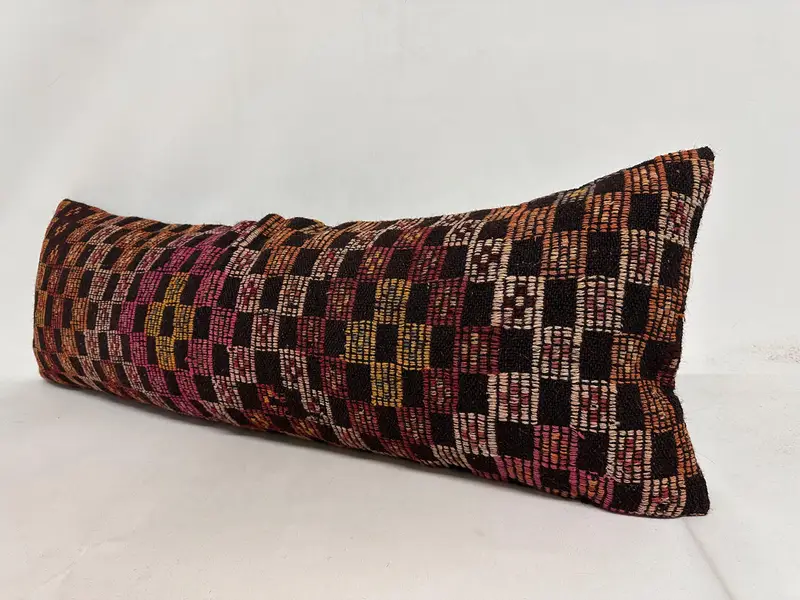 16x48 Orange Pillow Sham, Aesthetic Pillow Cover, Pillow Case, Vintage Kilim Pillow, Pillow for Sofa, Yoga Cushion Case, Boho Pillow - 4