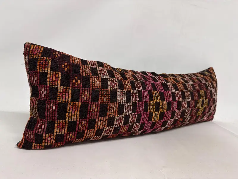 16x48 Orange Pillow Sham, Aesthetic Pillow Cover, Pillow Case, Vintage Kilim Pillow, Pillow for Sofa, Yoga Cushion Case, Boho Pillow - 3