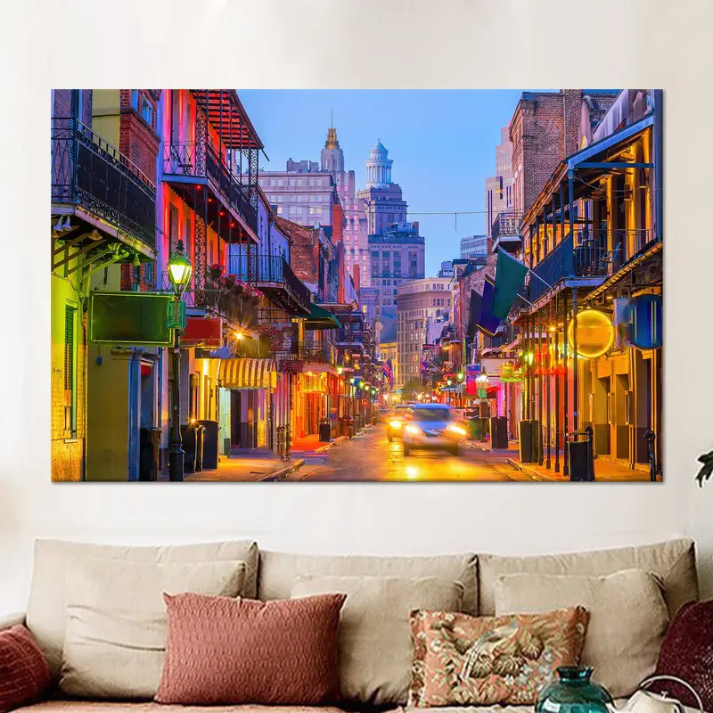 ニューオーリンズの街並み: ルイジアナ愛好家のためのトレンディなオフィス キャンバス プリント