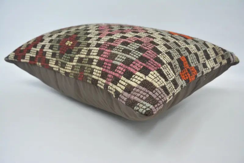 Cushion, Pillow for Sofa, Bench Cushion, Vintage Kilim Throw Pillow, Kilim Pillow Cover, 16x24 Purple Pillow Cover, Outdoor Cushion Case - 6