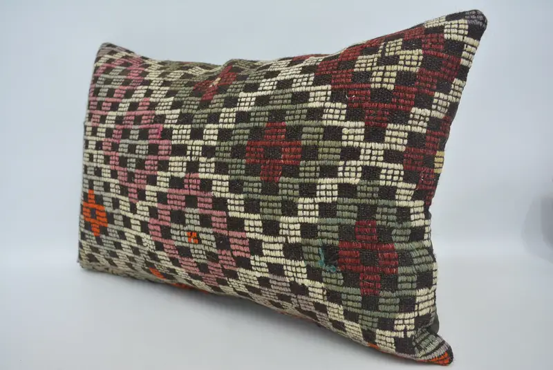 Cushion, Pillow for Sofa, Bench Cushion, Vintage Kilim Throw Pillow, Kilim Pillow Cover, 16x24 Purple Pillow Cover, Outdoor Cushion Case - 4
