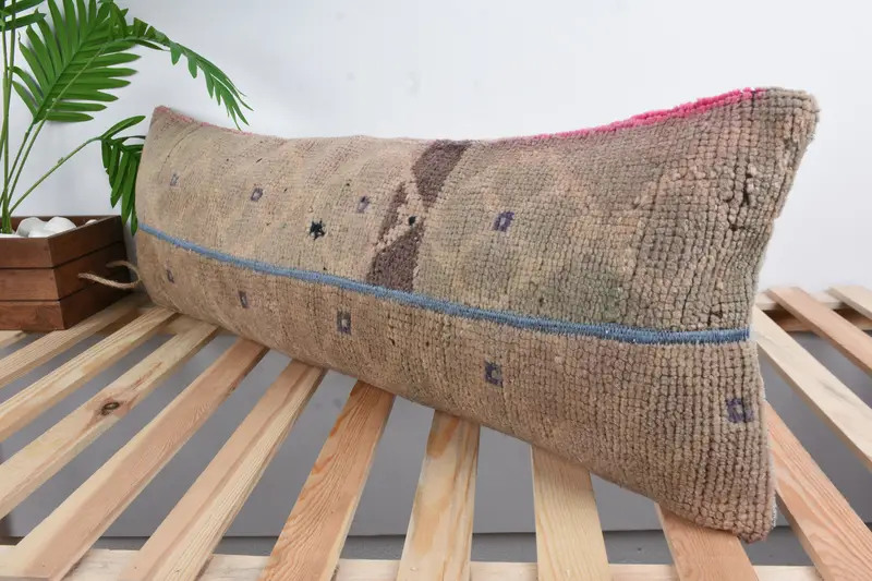 Handmade Kilim Cushion, 12x36 Brown Cushion Cover, Vintage Kilim Pillow, Kilim Pillow Cover, Handmade Pillow Sham, One Of A Kind Pillow, Pillow - 5