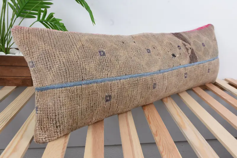 Handmade Kilim Cushion, 12x36 Brown Cushion Cover, Vintage Kilim Pillow, Kilim Pillow Cover, Handmade Pillow Sham, One Of A Kind Pillow, Pillow - 4