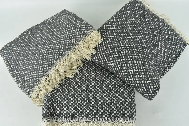 Bridesmaid Favors, Woven Throw Blanket, Decorative Bedspread, Turkish Blanket Queen, 76x68 Cotton Herringbone Towel, Tablecloth, Housewarming Gift - 6