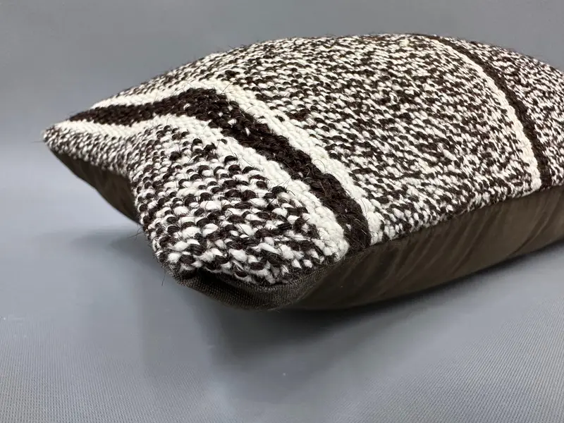 Antique Pillows, Lounge Throw Cushion Cover, 8x16 Brown Pillow, Cushion, Tapestry Pillow Case, Vintage Kilim Pillow, Handmade Kilim Cushion - 6