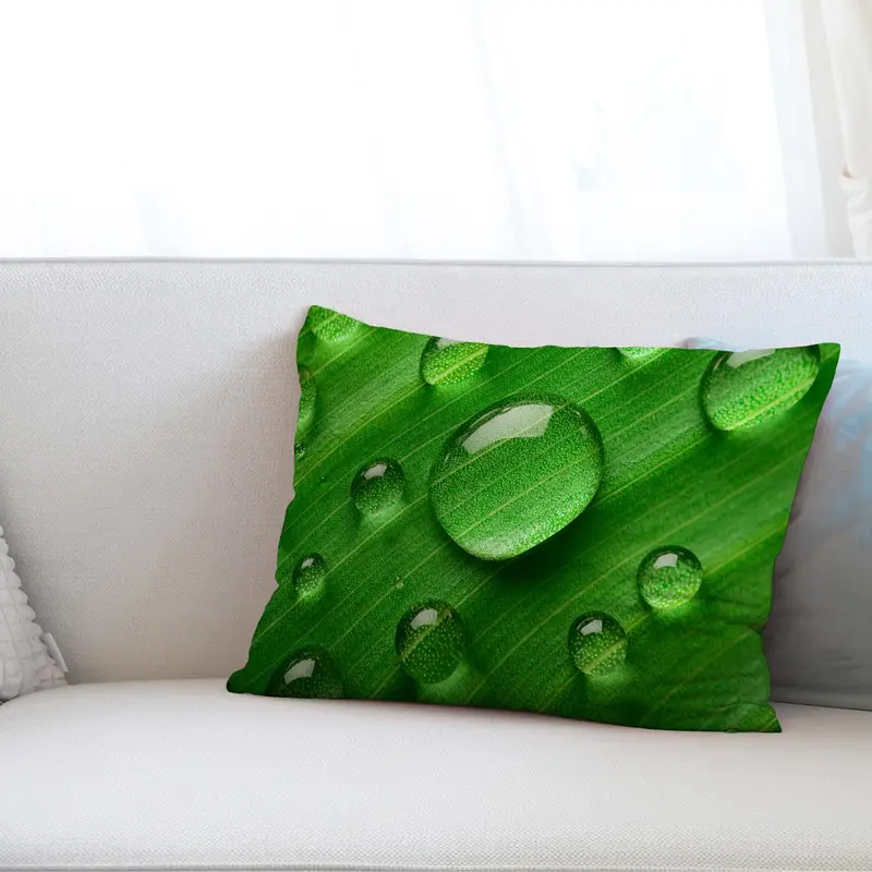 Bedrucktes Kissen mit botanischen grünen Blättern – schicke Heimdekoration