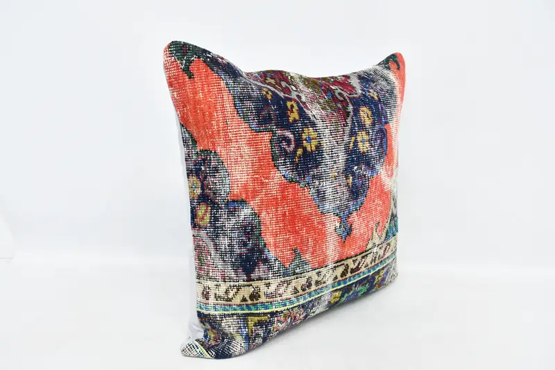 Gift Pillow, Art Deco Cushion Cover, 28x28 Red Pillow Case, Meditation Pillow Sham, Handmade Kilim Cushion, Pillow Sham, Interior Designer Pillow - 3