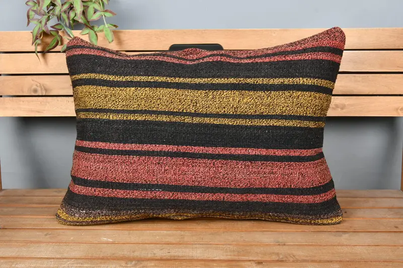 Throw Kilim Pillow, Pillow for Sofa, Vintage Kilim Throw Pillow, Pillow, Colorful Pillow Case, Couch Pillow Cover, 20x28 Red Cushion Cover - 5