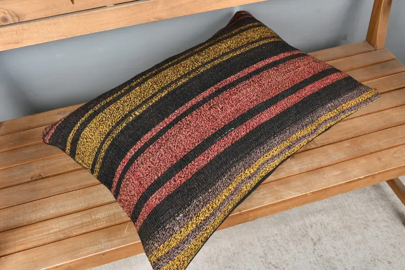 Throw Kilim Pillow, Pillow for Sofa, Vintage Kilim Throw Pillow, Pillow, Colorful Pillow Case, Couch Pillow Cover, 20x28 Red Cushion Cover - 2