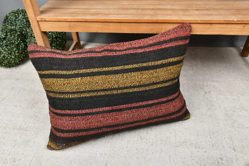 Throw Kilim Pillow, Pillow for Sofa, Vintage Kilim Throw Pillow, Pillow, Colorful Pillow Case, Couch Pillow Cover, 20x28 Red Cushion Cover - 7