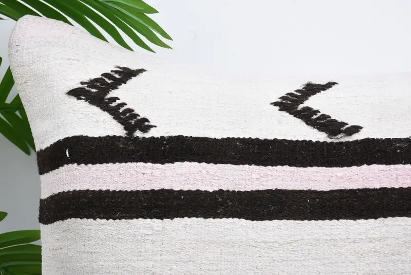 Cotton Cushion Case, Kilim Pillow, Home Decor Pillow, Kilim Cushion Sham, Decorative Cushion Case, 20x20 White Cushion, Cushion - 2