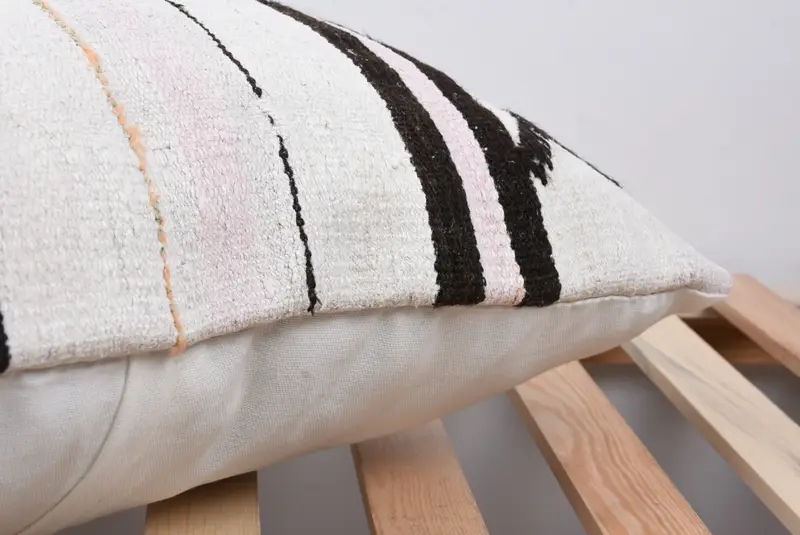 Cotton Cushion Case, Kilim Pillow, Home Decor Pillow, Kilim Cushion Sham, Decorative Cushion Case, 20x20 White Cushion, Cushion - 7