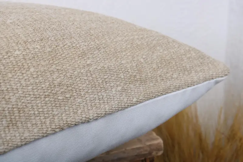 Turkish Pillow, Boho Pillow Sham Cover, 16x24 Beige Pillow, Pillow for Couch, Nomadic Pillow Sham, Pillow Cover, Handwoven Pillow Cover Pillow Sham - 6