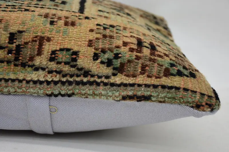 Pillow Cover, Hippie Throw Pillow Sham, 14x14 Beige Cushion Case, Vintage Kilim Pillow, Kilim Cushion Sham, Handwoven Pillow, Kilim Pillow - 4