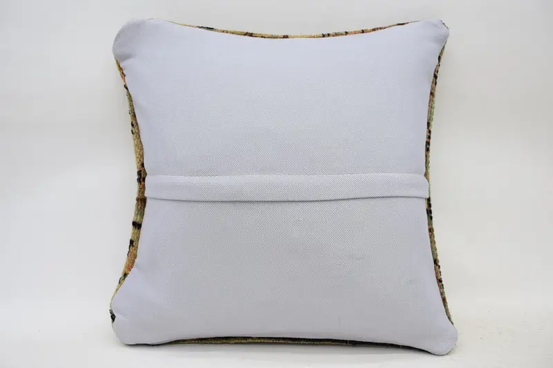Pillow Cover, Hippie Throw Pillow Sham, 14x14 Beige Cushion Case, Vintage Kilim Pillow, Kilim Cushion Sham, Handwoven Pillow, Kilim Pillow - 6