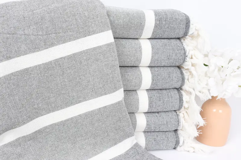 Wedding Favors, Home Decor Gifts, Summer Gift, Handmade Gift, 64x40 Cotton Striped Towel, Lightweight quick-dry peshtemal towel for travel - 1