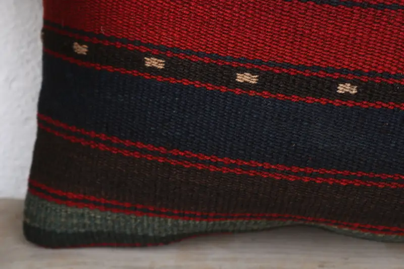 Cushion Case, Ethnical Kilim Rug Pillow, Kilim Cushion Sham, Gift Pillow, Traditional Cushion Case, 12x12 Red Pillow Cover, Bed Cushion - 3