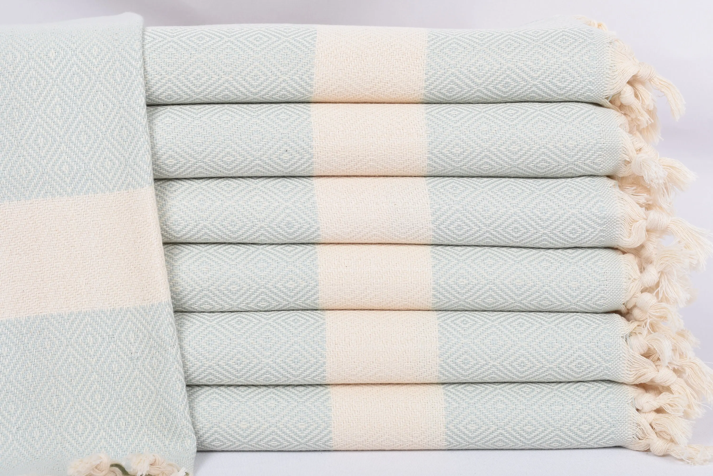 Water Green Diamond Hand Towel Organic Cotton, 36x20 Inches - 1
