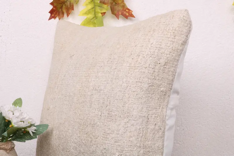 Boho Pillow Sham Cover, Cushion, Morroccon Kilim Cushion Cushion Cover, 16x16 White Cushion Case, Vintage Kilim Throw Pillow, Antique Pillows - 5