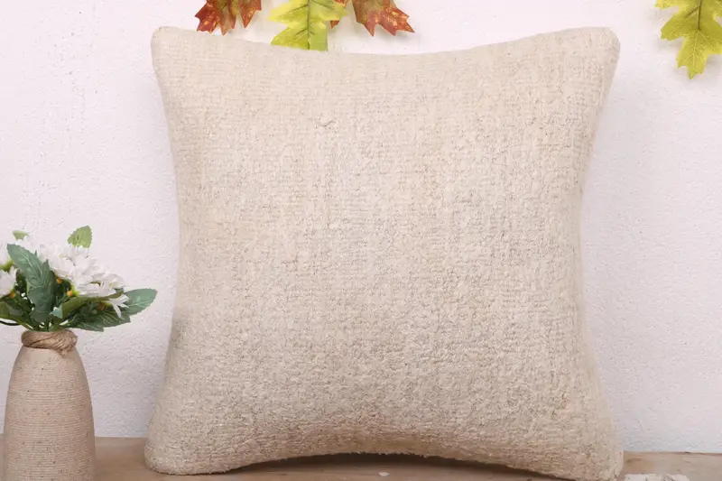 Boho Pillow Sham Cover, Cushion, Morroccon Kilim Cushion Cushion Cover, 16x16 White Cushion Case, Vintage Kilim Throw Pillow, Antique Pillows - 2