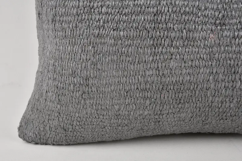 Kilim Cushion Sham, Turkish Corner Cushion Case, Antique Pillows, 12x24 Gray Pillow Case, Cushion Case, Handmade Kilim Cushion - 2