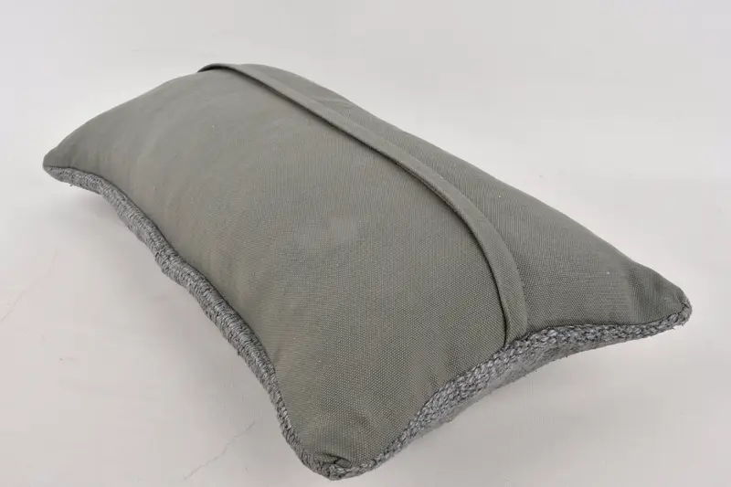 Kilim Cushion Sham, Turkish Corner Cushion Case, Antique Pillows, 12x24 Gray Pillow Case, Cushion Case, Handmade Kilim Cushion - 7