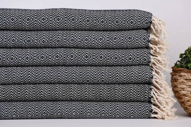 Sommergeschenk, Personalisiertes Handtuch, personalisiertes Geschirrtuch, 36x18 Baumwoll -Zickzack -Diamanttuch, Monogramm Handtuch, Geschenk für den besten Freund - 2