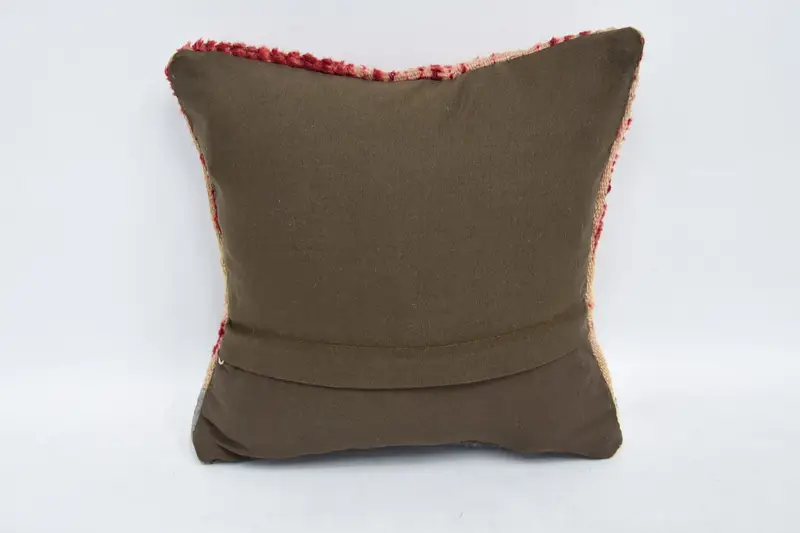 Boho Pillow Sham Cover, 12x12 Beige Pillow Sham, Kilim Rug Cushion Cover, Vintage Kilim Pillow, Cushion Case, Turkish Kilim Pillow - 6