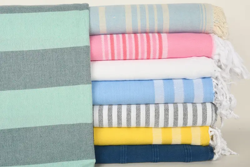 Oversized Beach Towel, 70x40 Cotton Set of 8 Towel, Gift For Coworker, Turkish hand towel, Turkish Towel Set, Hammam towel, Custom Wedding Gifts - 1